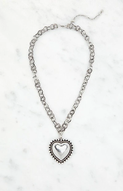 LA Hearts Chunky Heart Pendant Necklace