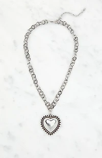 LA Hearts Chunky Heart Pendant Necklace