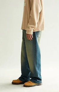 Pacsun Dylan Baggy Jeans Dark Blue Green Tint