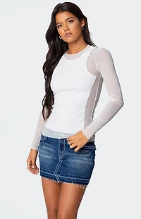 Edikted Rib Tank Layered Mesh Top