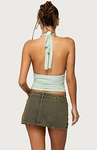 Edikted Sequin Plunge Neck Halter Top