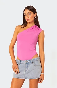 Edikted Tabby Gathered One Shoulder Bodysuit