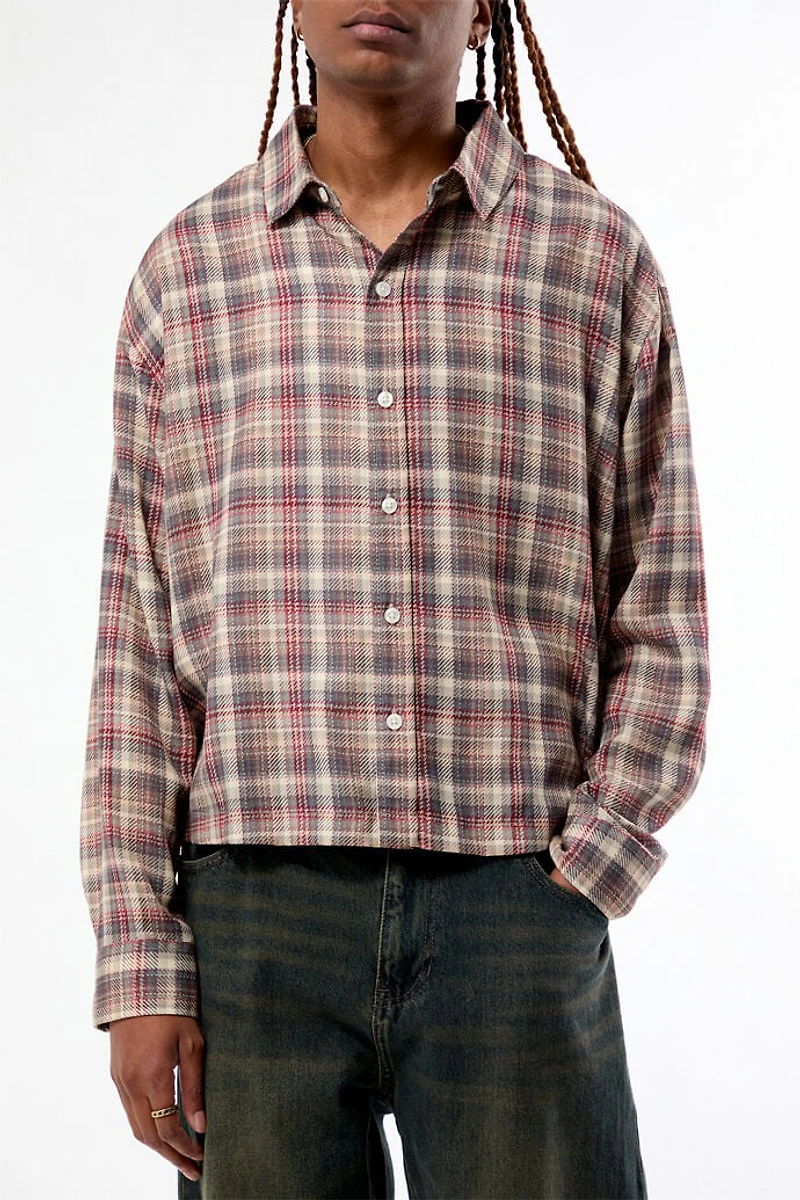 Pacsun Rains Plaid Long Sleeve Shirt