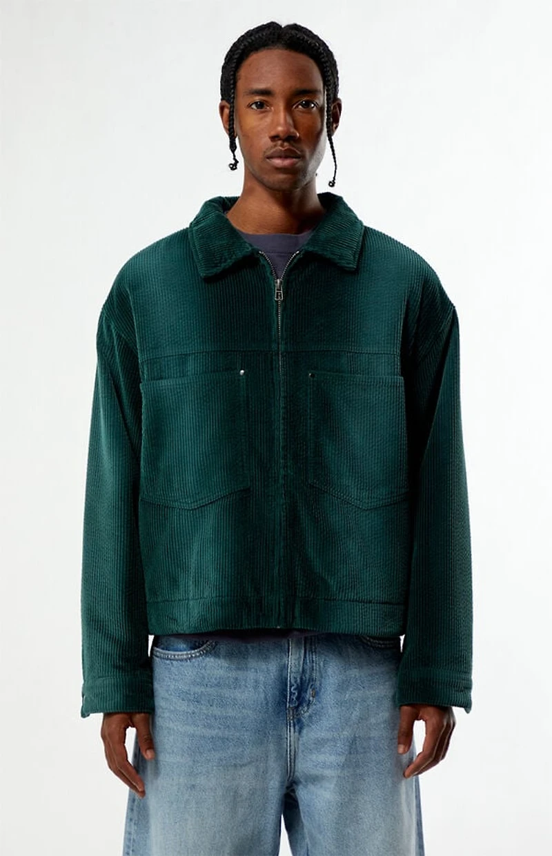 Pacsun Green Corduroy Billie Gas Jacket