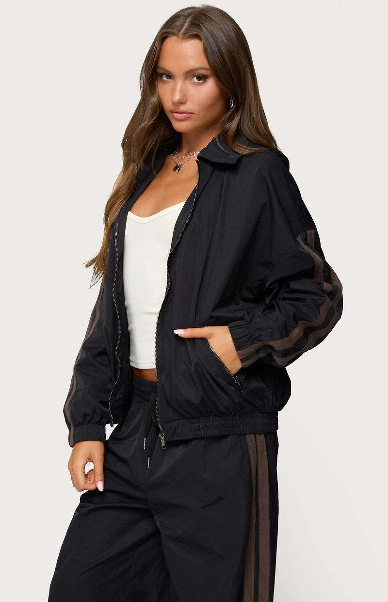 Edikted Kieran Stripey Nylon Track Jacket