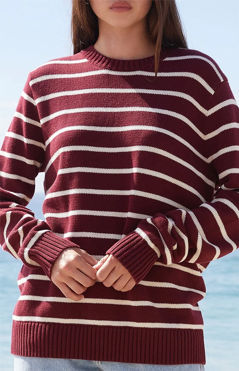 John Galt Martha Burgundy Martha Striped Sweater