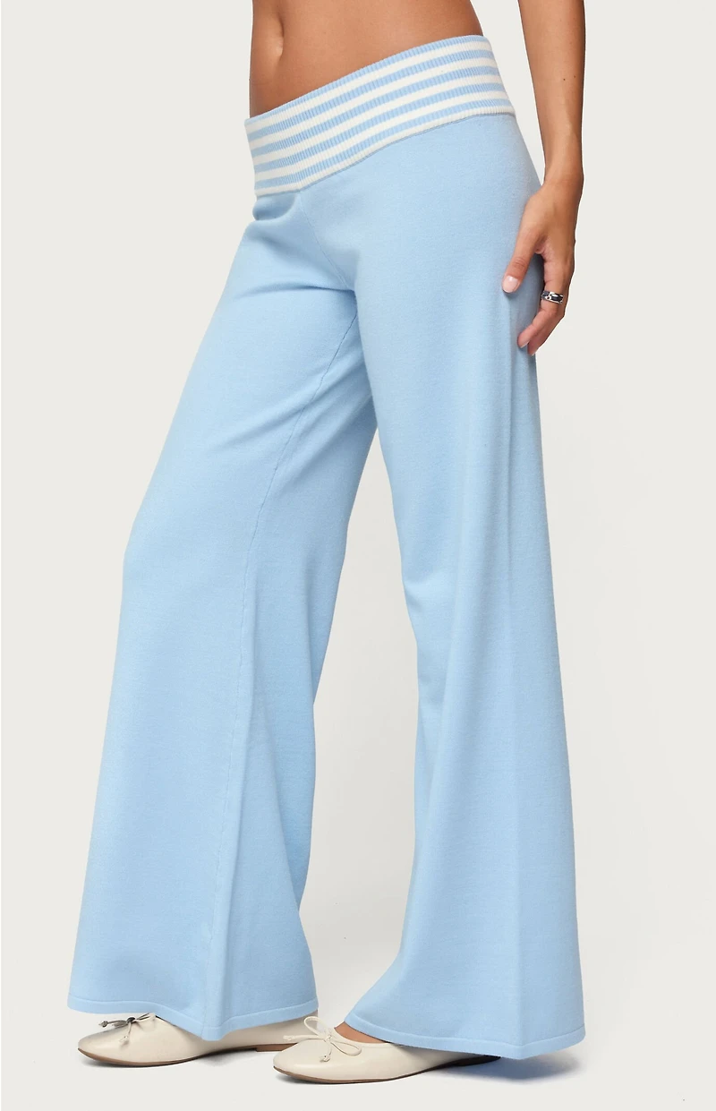 Edikted Clarisse Stripey Flared Knit Pants