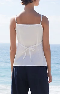 John Galt White Tiffany Button Tank Top