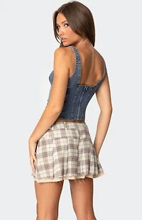 Edikted Pollie Denim Bustier Top