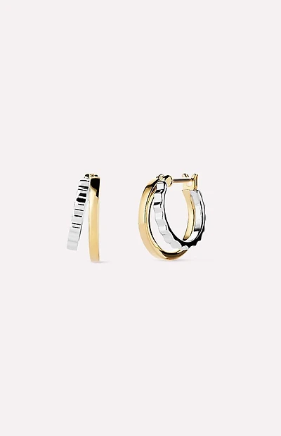 Ana Luisa Toda Two-Tone Heart Huggie Earrings