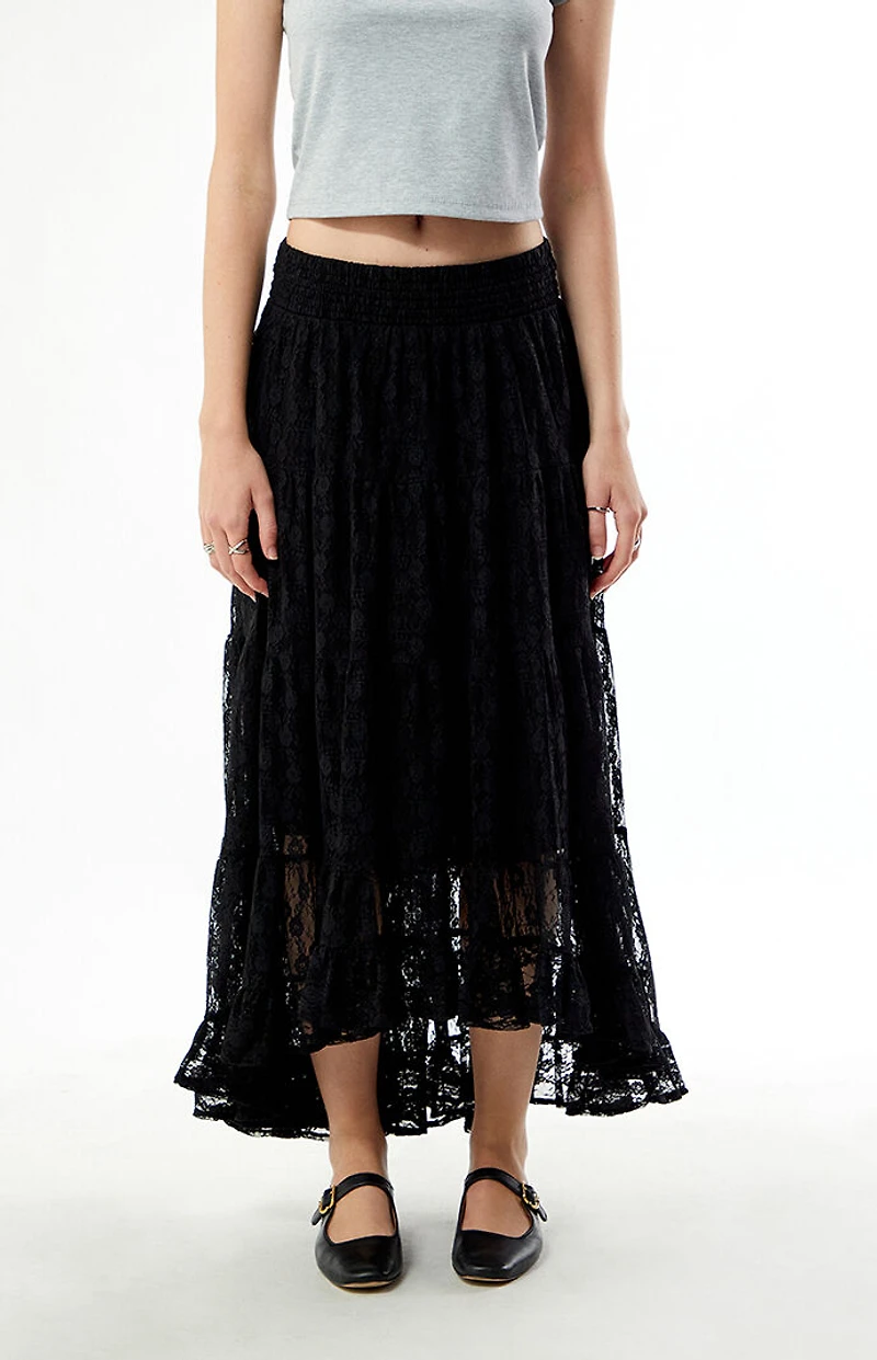 Your Favorite High-Low Lace Midi Skirt