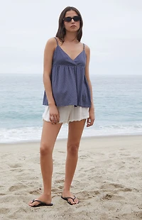 John Galt Navy Polka Dot Edith Tank Top