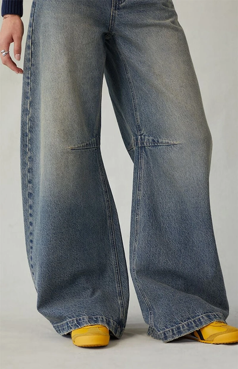 Pacsun Remi Baggy Barrel Jeans Dart Dark Indigo