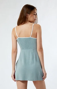 LA Hearts Contrast Linen Mini Dress