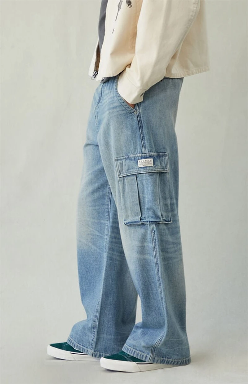 Pacsun Blake Extreme Baggy Jeans Cargo Medium Blue Tint