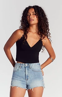 Pacsun Rhinestone Star High Waisted Denim Festival Shorts