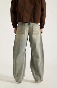 Pacsun Mason Baggy Barrel Jeans Medium Blue Tinted