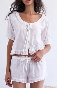 PS GOODNIGHT Ruffle Short Sleeve Pajama Top