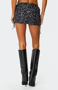 Edikted Narah Leopard Printed Mini Skirt