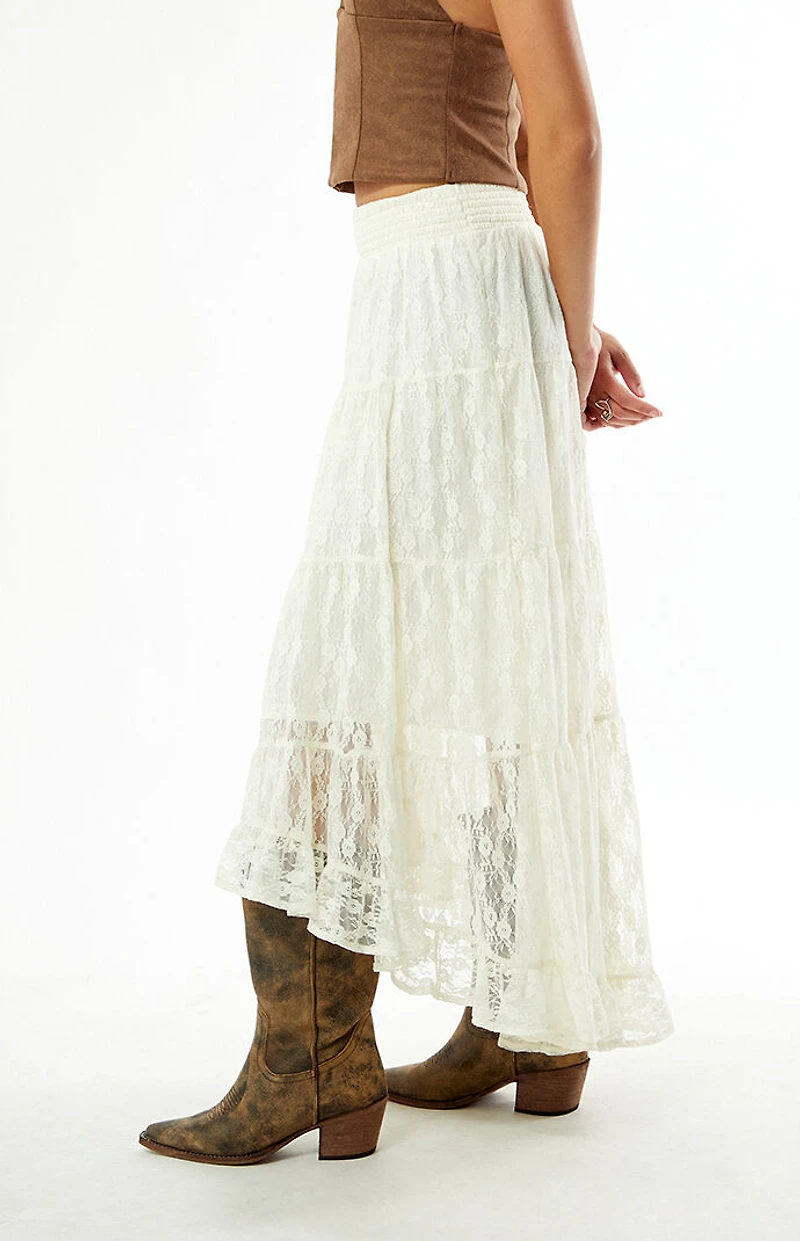 Your Favorite High-Low Lace Midi Skirt