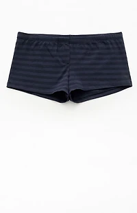 John Galt Blue & Black Striped Boxer Boyshorts