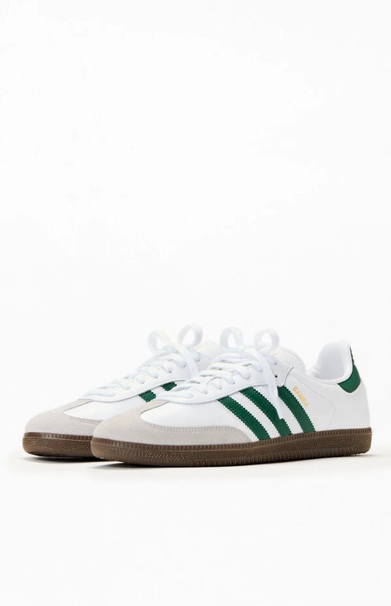 adidas White & Green Samba OG Shoes