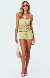 Edikted Danika Crochet Shorts