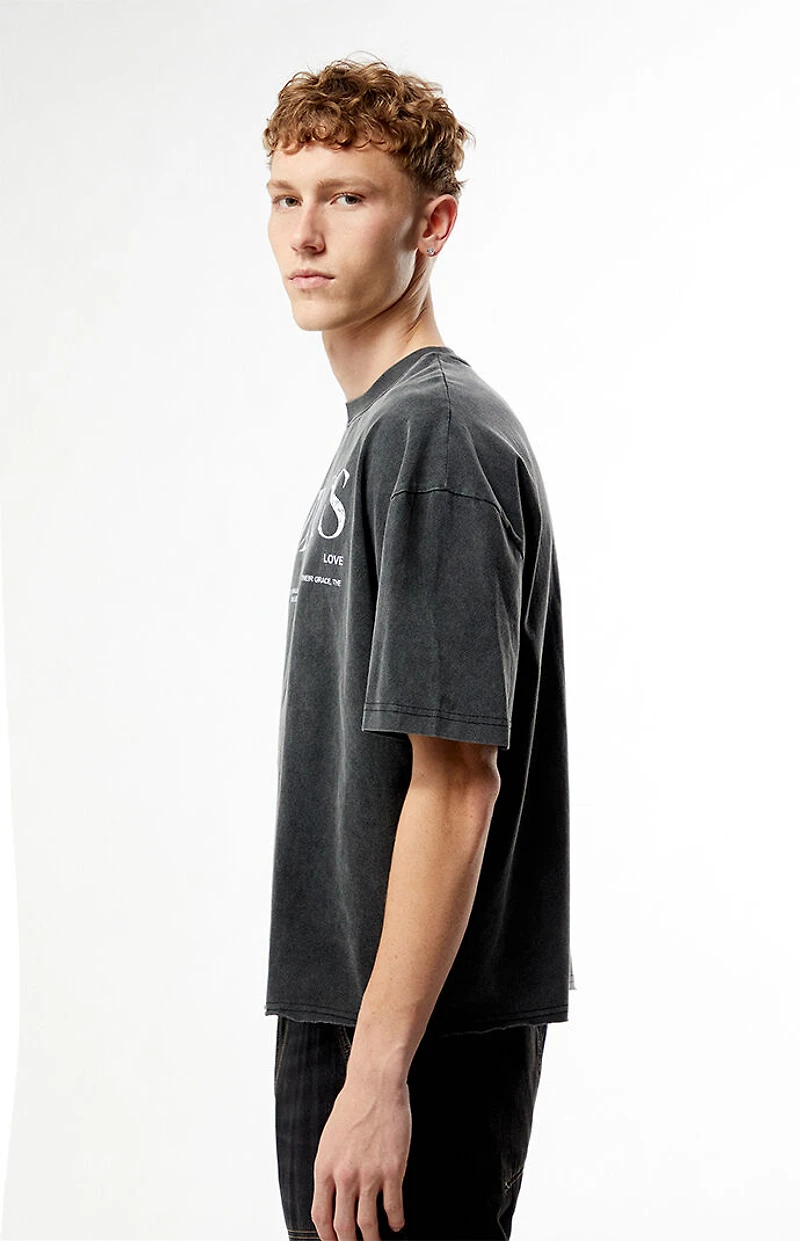 Pacsun Saints Washed Cropped Boxy T-Shirt