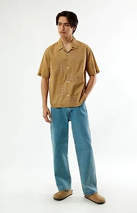 Pacsun Brown Ritz Oversized Resort Camp Shirt