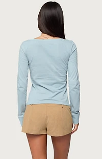 Edikted Steffey Scoop Neck Henley Top