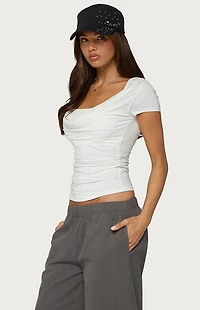Edikted Yoya Layered Cowl Neck Top