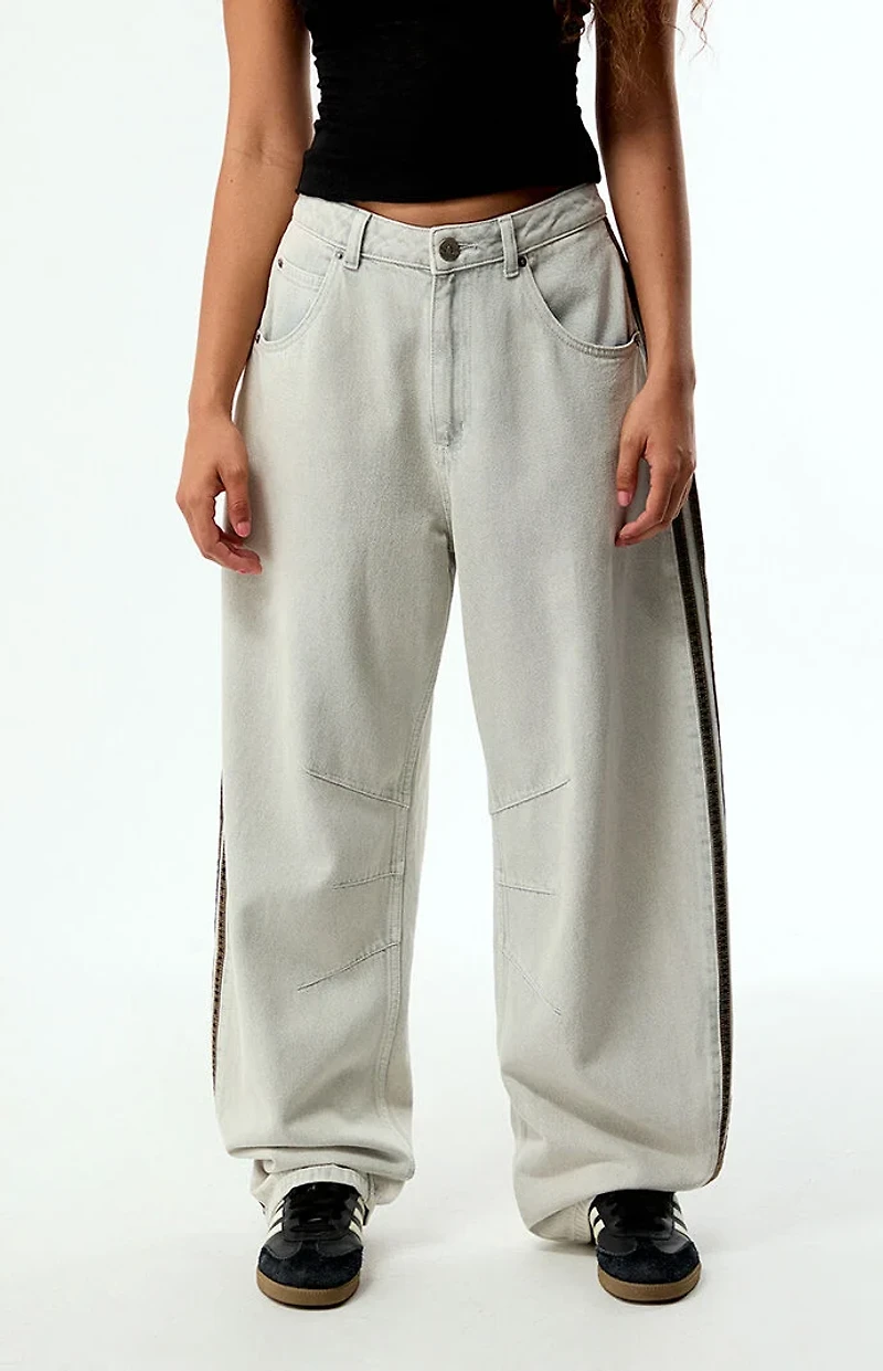 adidas Gray High Waisted Barrel Jeans