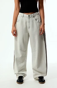 adidas Gray High Waisted Barrel Jeans
