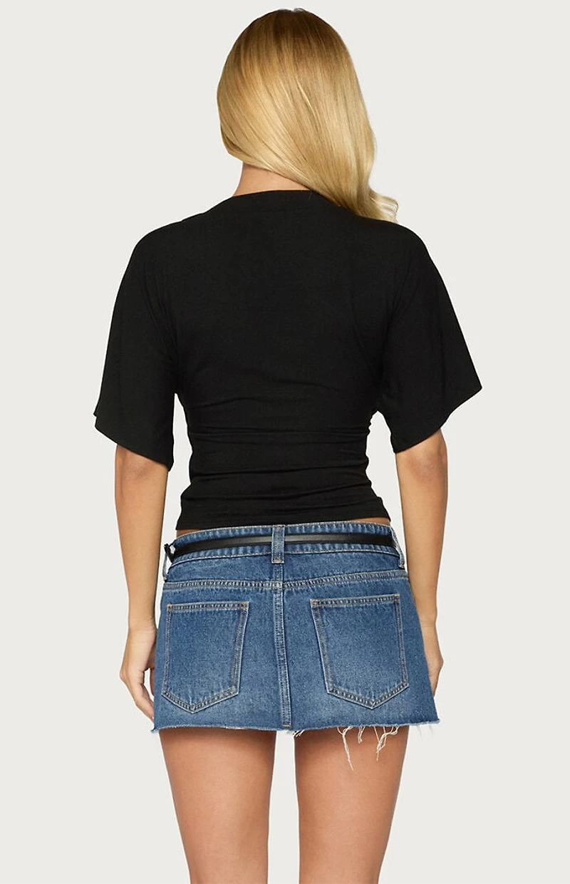 Edikted Sully Iridescent Wrap Top