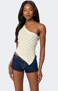 Edikted Codi Backless Asymmetric Knit Top