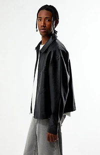 Pacsun Black Faux Leather Billie Gas Jacket