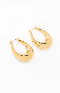 Pacsun Gold Cleo Oval Hoop Earrings