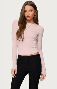 Edikted Embry Boat Neck Raglan Top