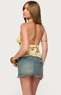 Edikted Hannah Floral Chiffon Halter Top