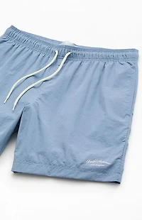 Pacsun Blue Collegiate Solid 6.5" Swim Trunks