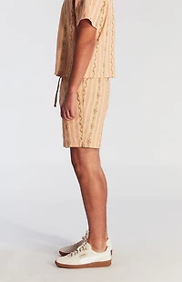 Pacsun Coral Striped Floral Volley Shorts