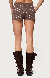Edikted Kenny Polka Dot Knit Shorts
