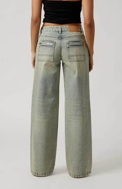 Pacsun Casey Low Rise Baggy Jeans Acid Wash Tinted
