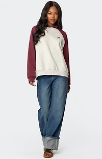 Edikted Raglan Bow Oversized Hoodie