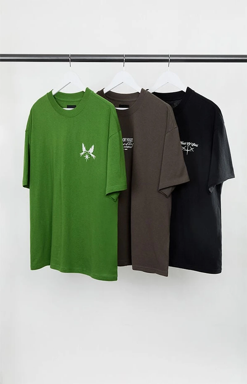 Pacsun 3 Pack Solid Color Embroidered T-Shirts