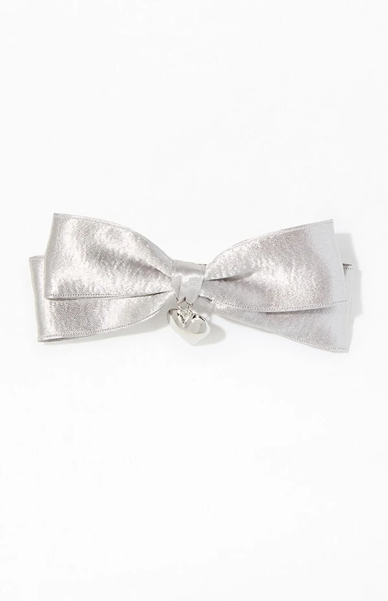 LA Hearts Heart Charm Double Bow Barrette