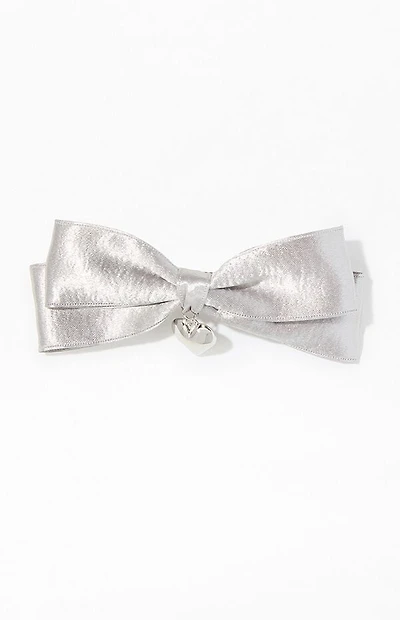 LA Hearts Heart Charm Double Bow Barrette