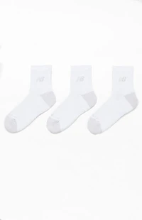 New Balance 3 Pack White Active Quarter Socks