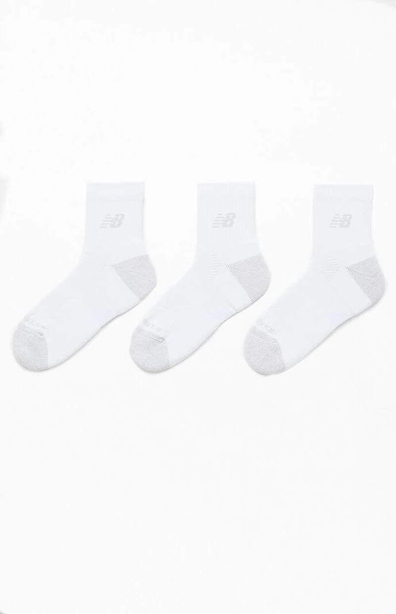 New Balance 3 Pack White Active Quarter Socks