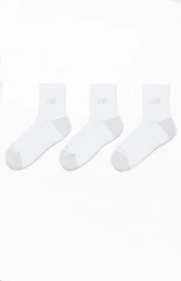New Balance 3 Pack White Active Quarter Socks